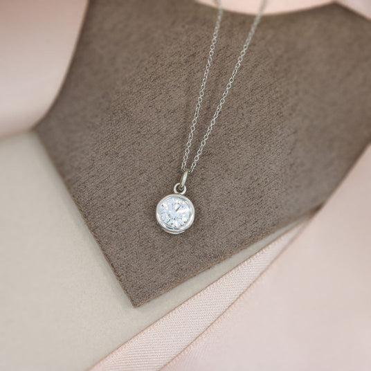 Platinum Certified Lab Grown Round Brilliant Cut Diamond Pendant  1.00ct D VVS1