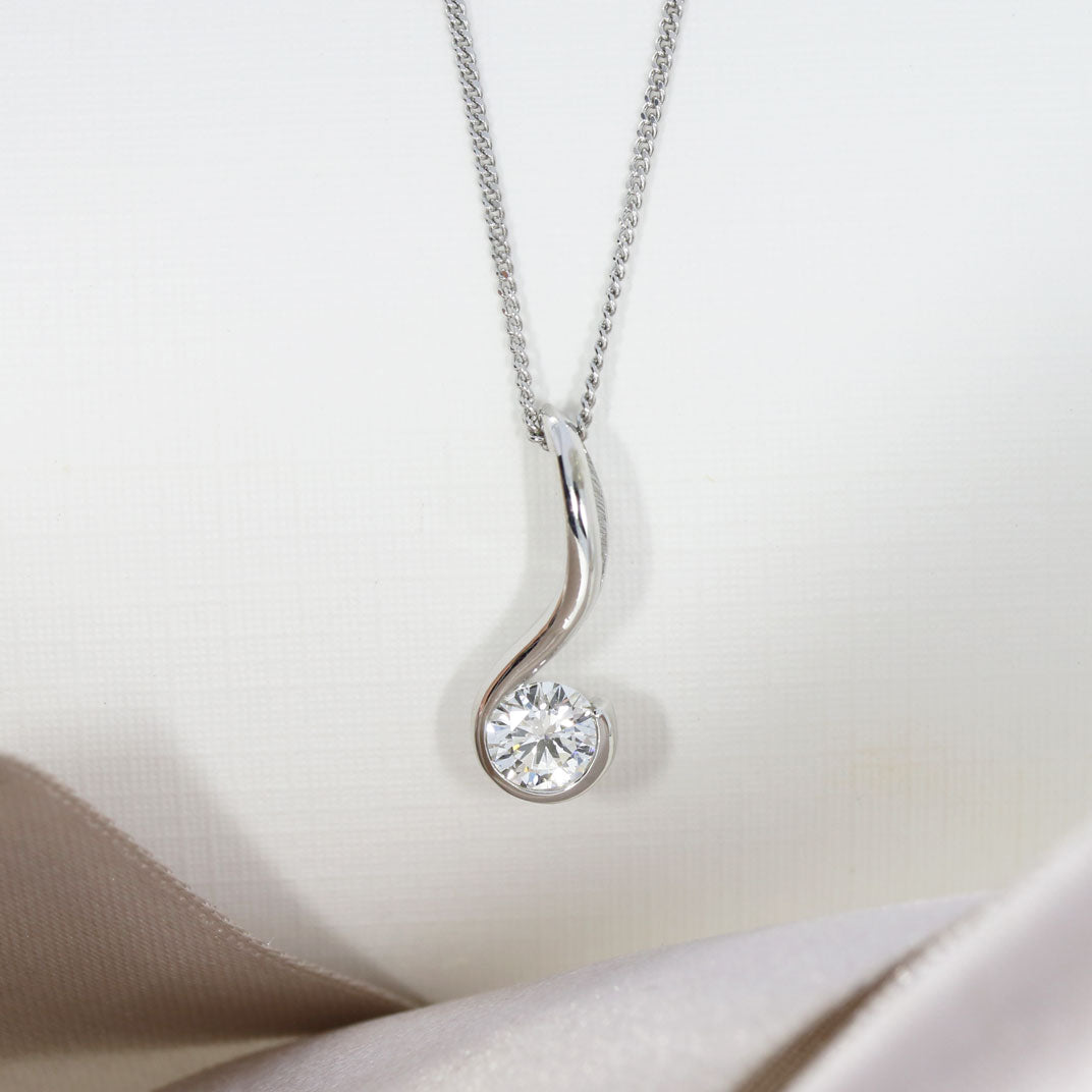 9ct Gold Lab Grown Diamond Drop Pendant & Chain 0.50ct