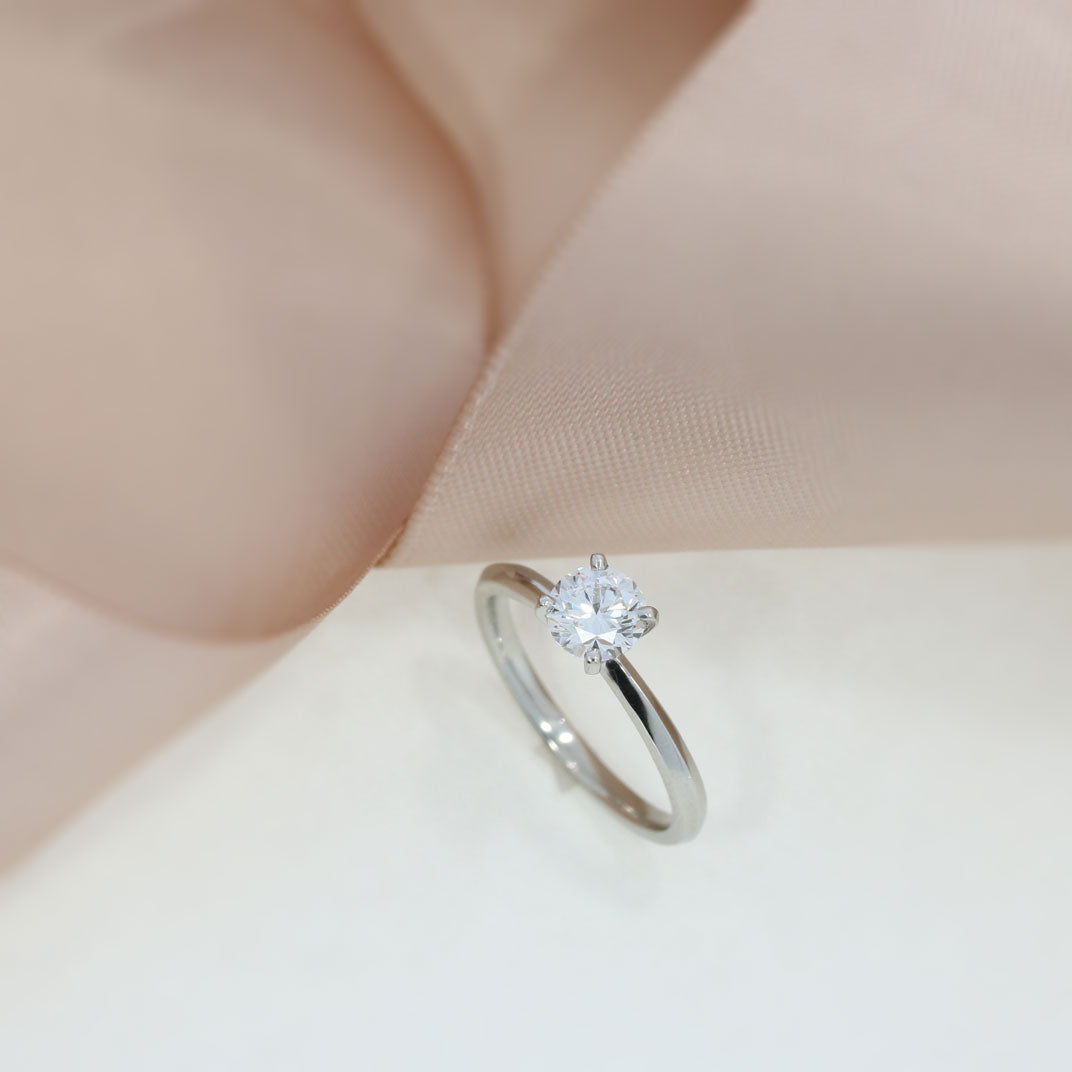 Platinum Certified Laboratory Grown Brilliant Cut Solitaire Ring 0.72ct D VVS2
