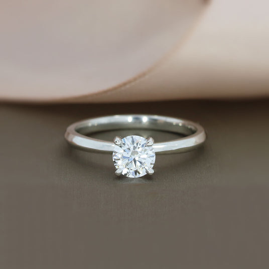 Platinum Certified Laboratory Grown Brilliant Cut Solitaire Ring 0.72ct D VVS2