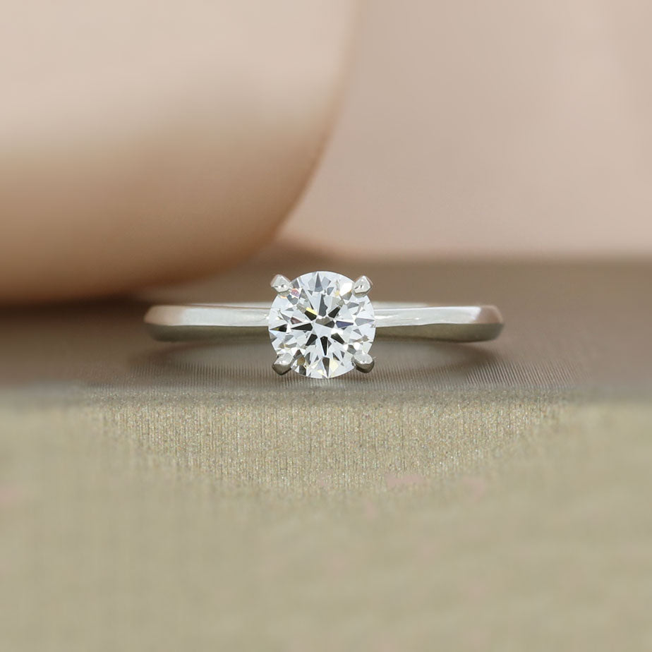 Platinum Certified Laboratory Grown Brilliant Cut Solitaire Ring 0.72ct D VVS2