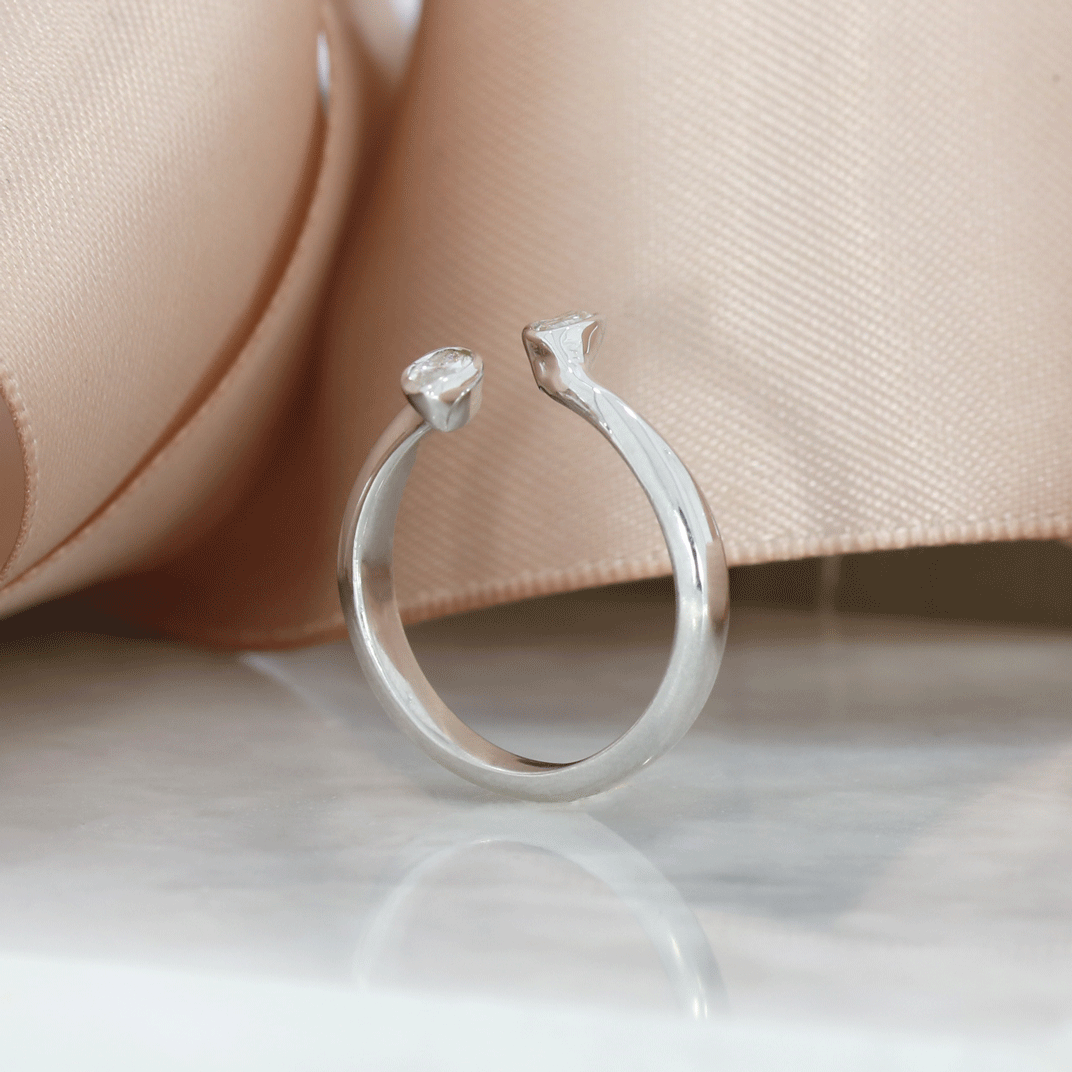 9ct Gold Double Marquise Lab Grown Diamond Ring 0.37ct