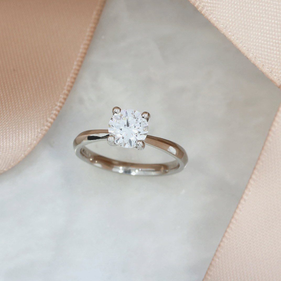 Platinum Certified Lab Grown Diamond Solitaire Ring 1.00ct E VS2