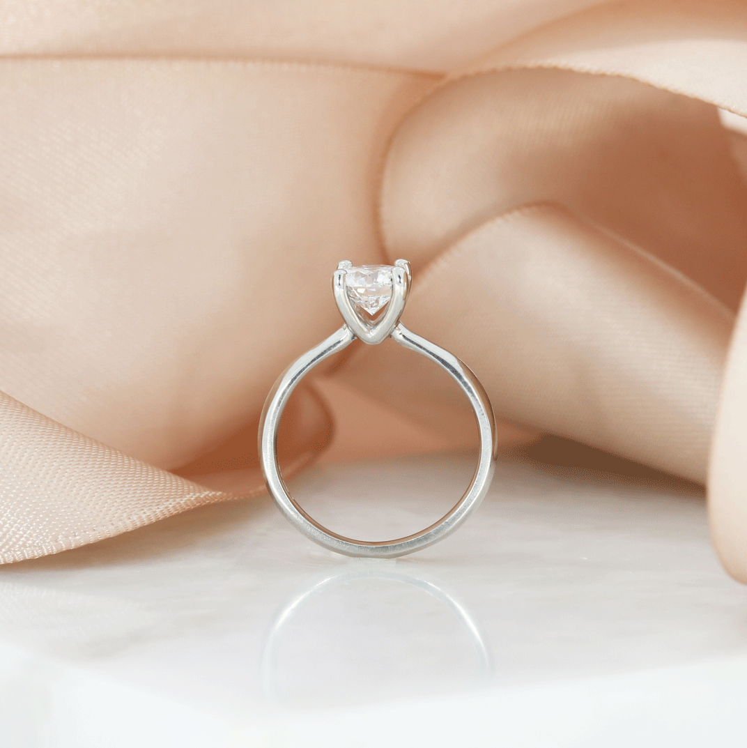 Platinum Certified Lab Grown Diamond Solitaire Ring 1.00ct E VS2