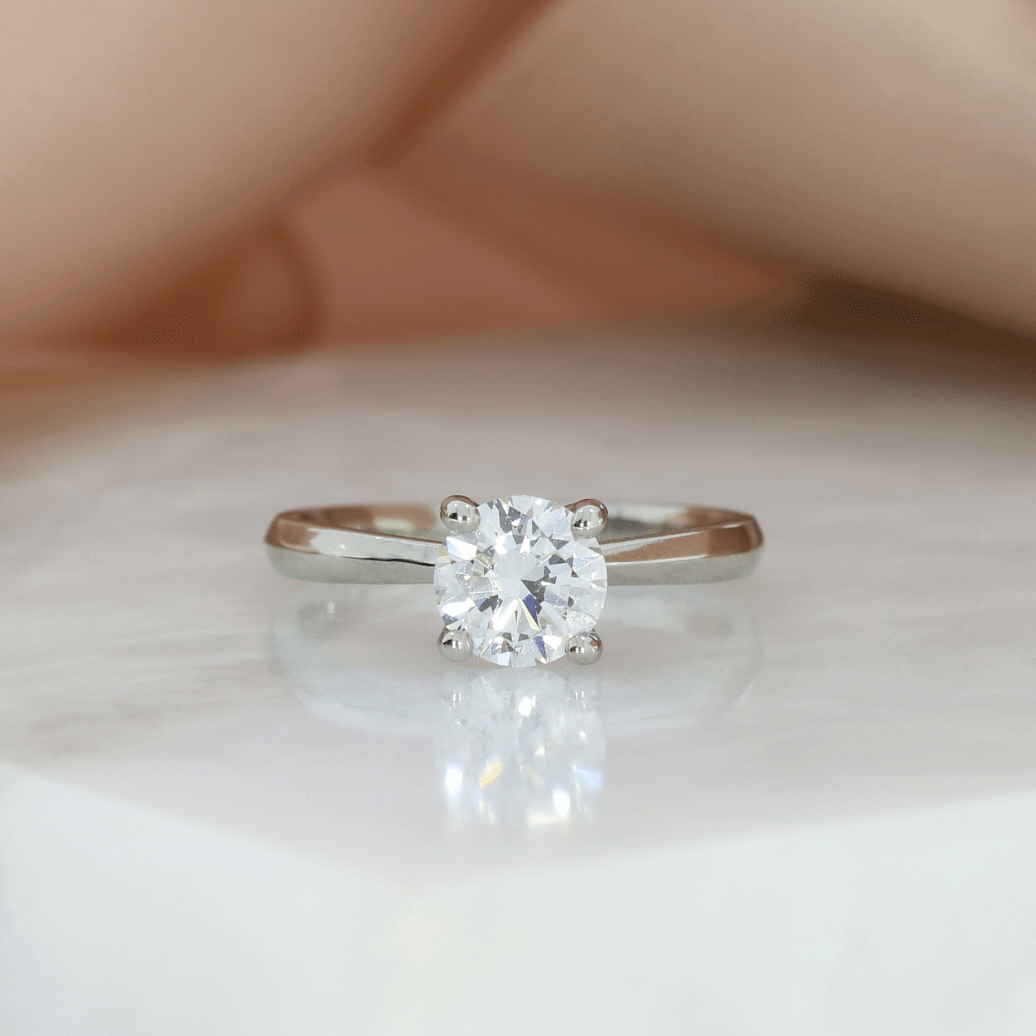 Platinum Certified Lab Grown Diamond Solitaire Ring 1.00ct E VS2