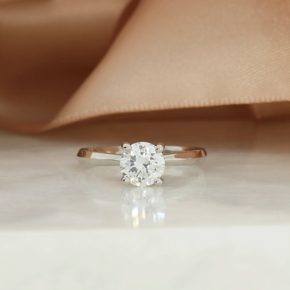 Platinum Certified Lab Grown Diamond Solitaire Ring 1.00ct E VS2