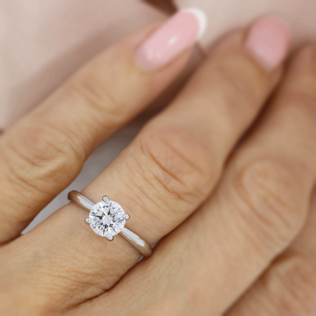 Platinum Lab Grown Diamond Solitaire Ring 1.04ct