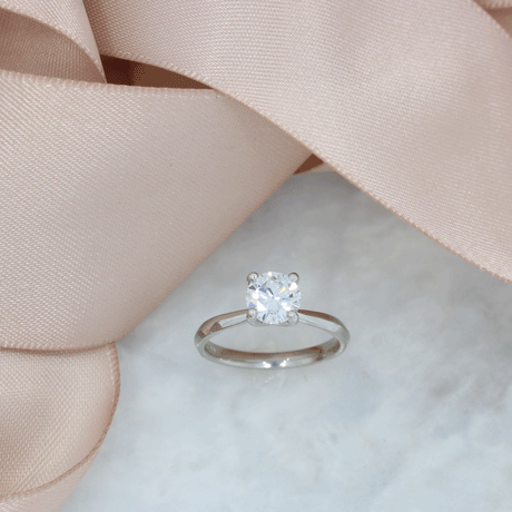 Platinum Lab Grown Diamond Solitaire Ring 1.04ct