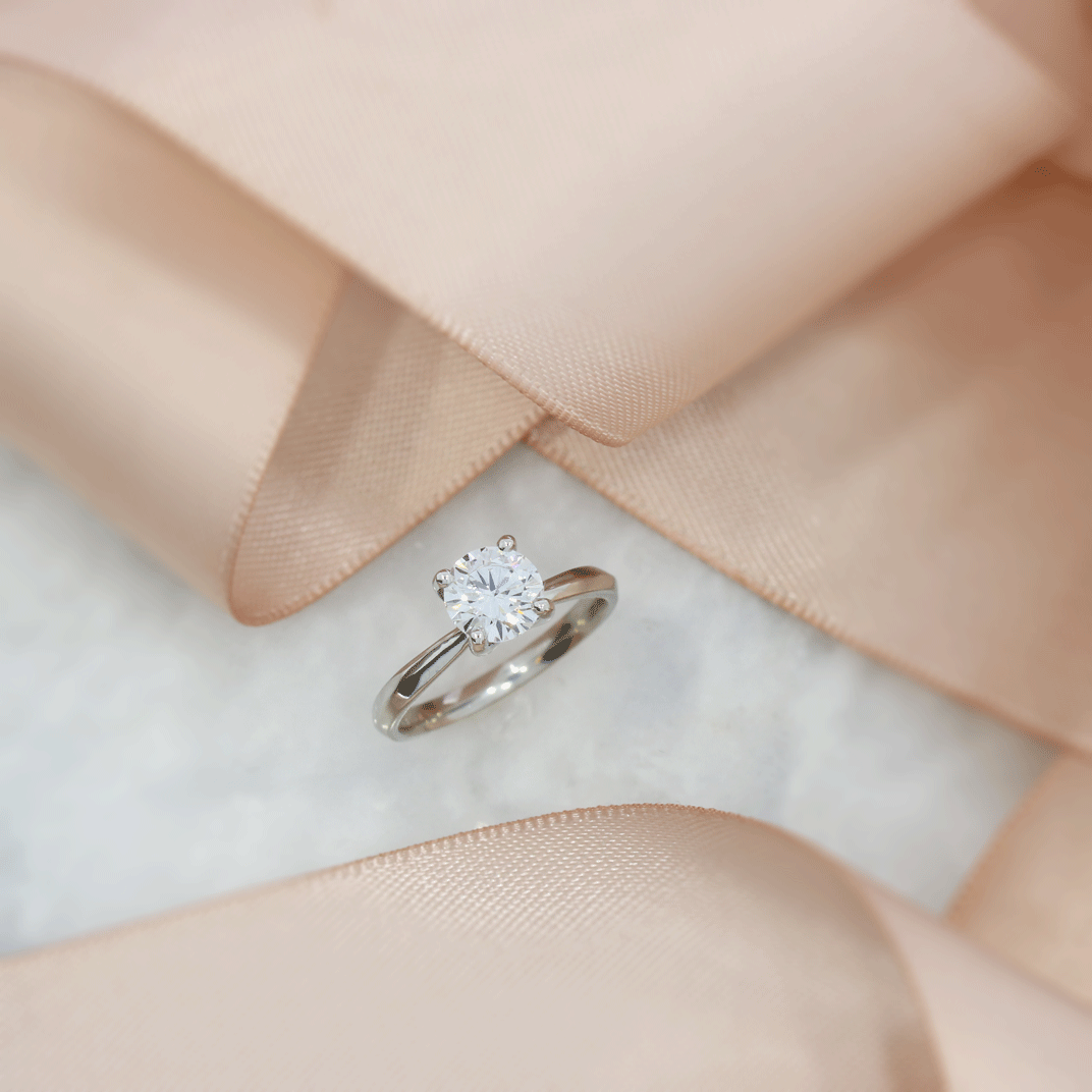 Platinum Lab Grown Diamond Solitaire Ring 1.04ct