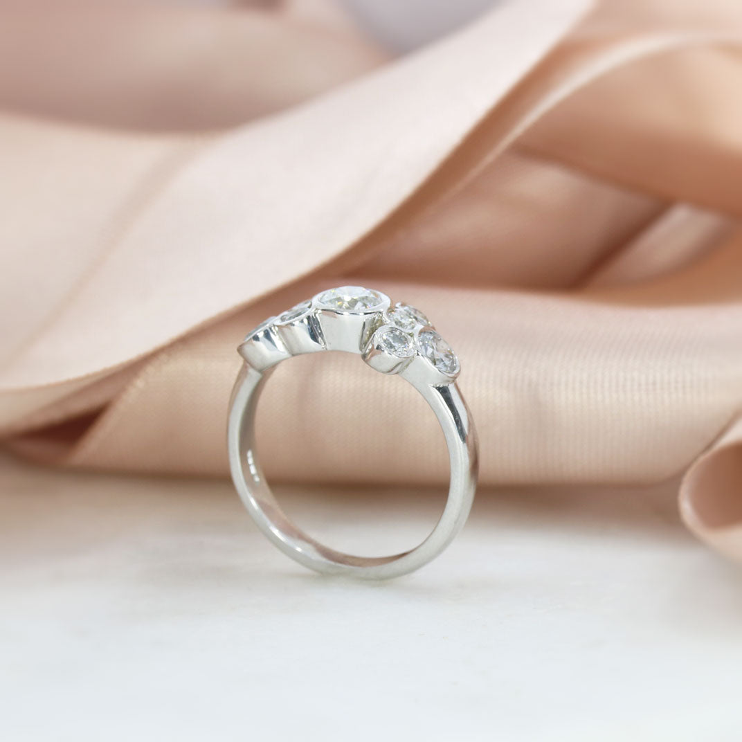 9ct White Gold Laboratory Grown Diamonds Bubble Ring 1.39ct