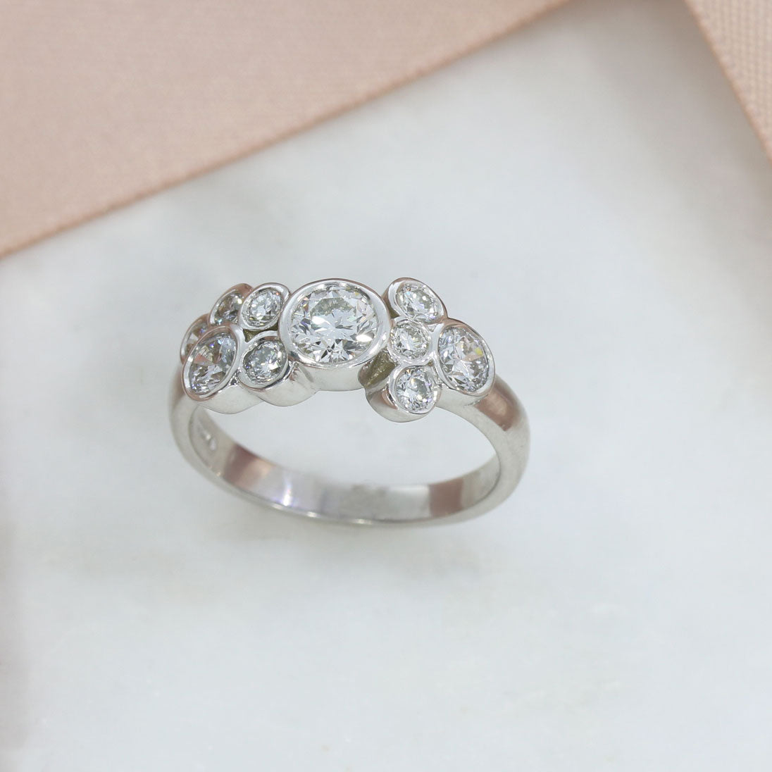 9ct White Gold Laboratory Grown Diamonds Bubble Ring 1.39ct