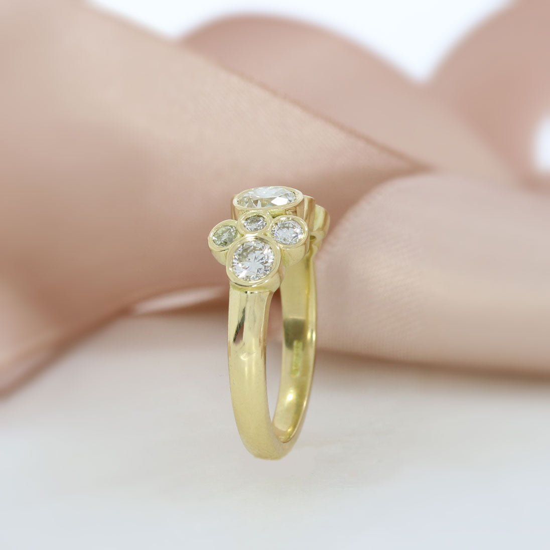 18ct Yellow Gold Diamond Bubble Ring 1.28ct