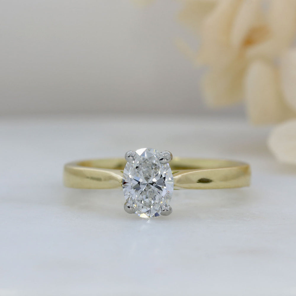 18ct Gold Oval Lab Grown Diamond Solitaire Ring 0.71ct D-F VS-VVS