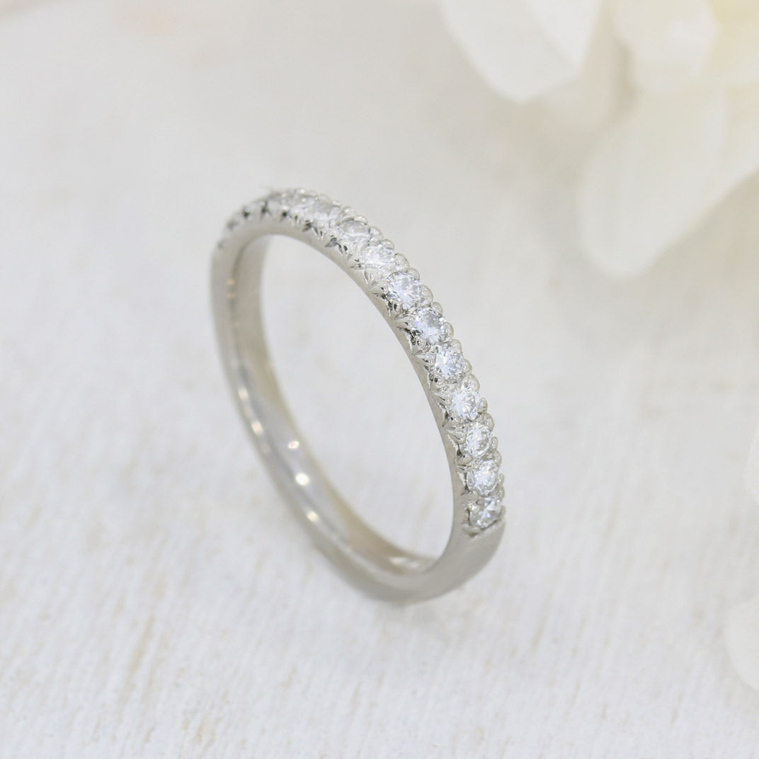 2mm Platinum Claw Set Laboratory Grown Diamond Eternity Ring 0.33ct