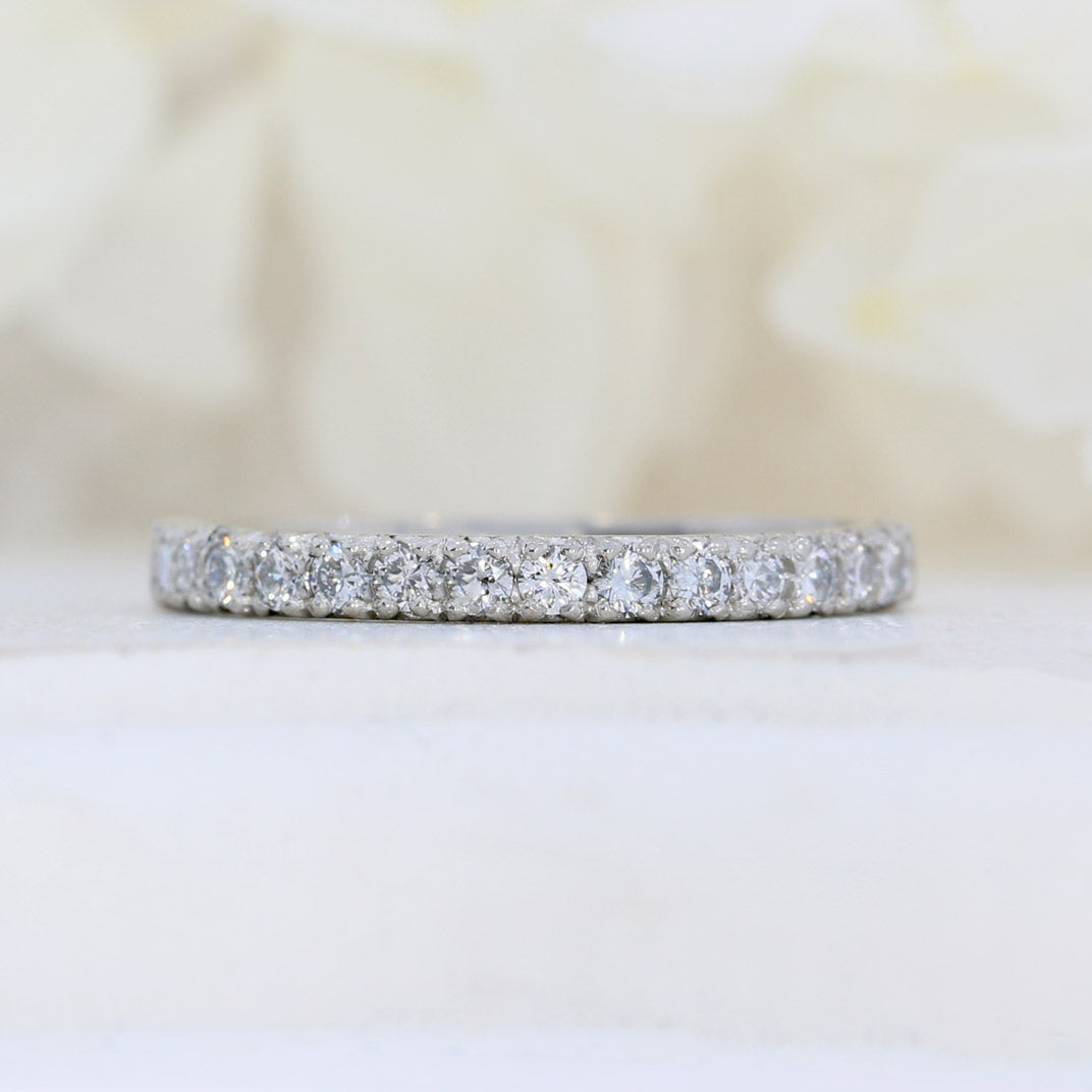 2mm Platinum Claw Set Laboratory Grown Diamond Eternity Ring 0.33ct