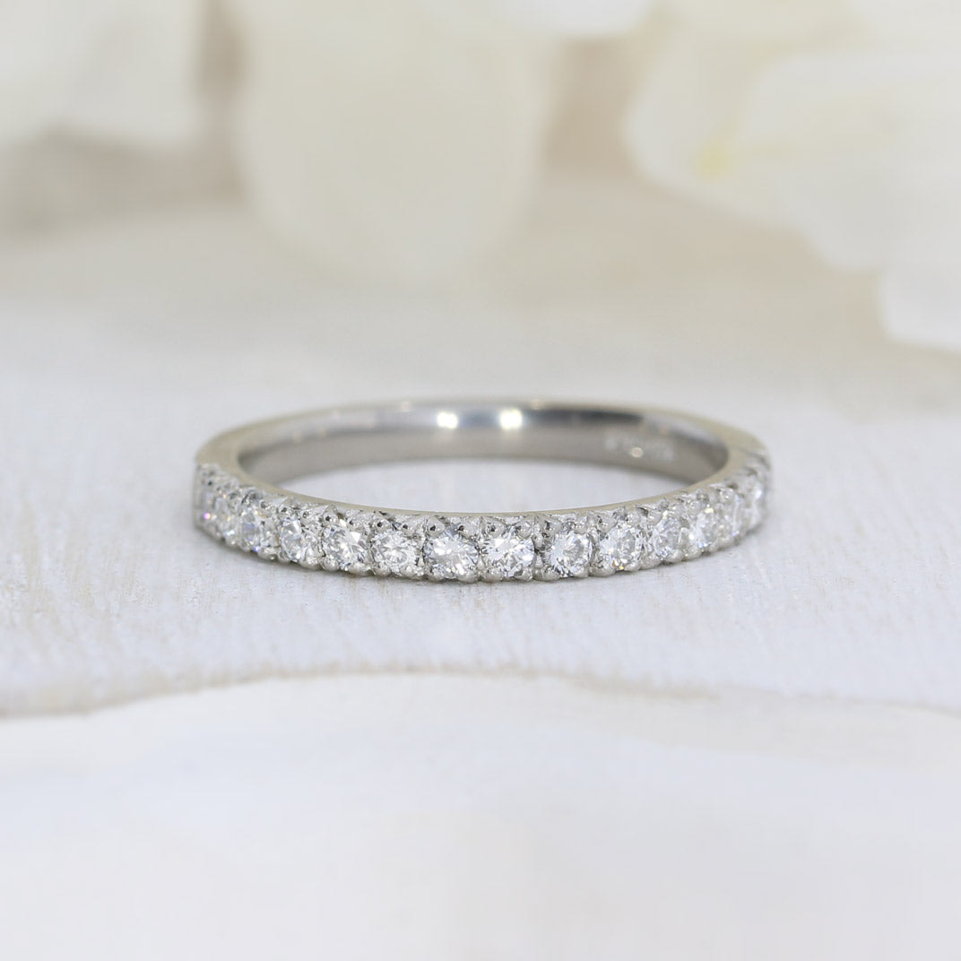 2mm Platinum Claw Set Laboratory Grown Diamond Eternity Ring 0.33ct