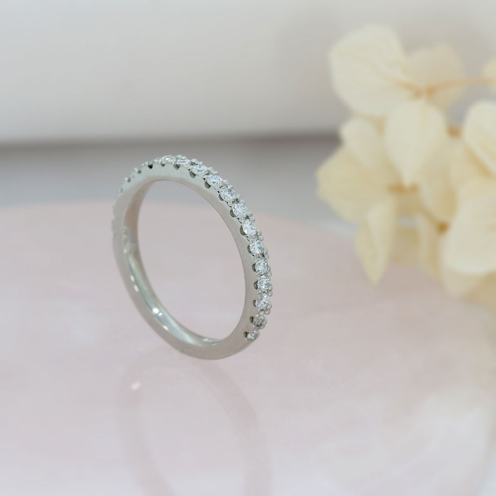 Platinum Claw Set Lab Grown Diamond Eternity Ring 0.37ct