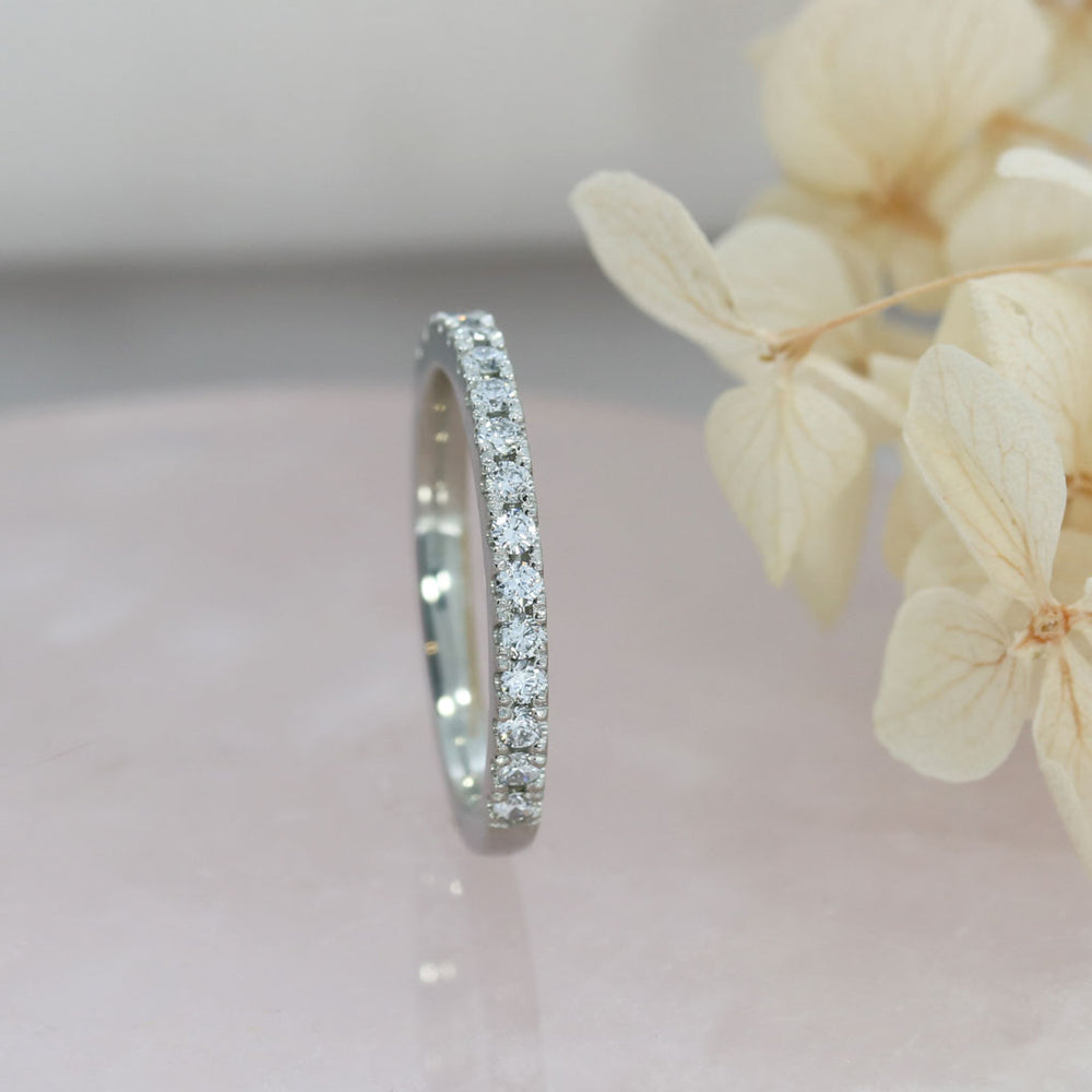 Platinum Claw Set Lab Grown Diamond Eternity Ring 0.37ct