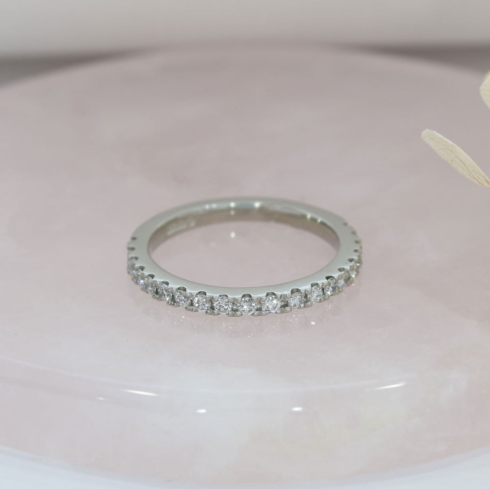 Platinum Claw Set Lab Grown Diamond Eternity Ring 0.37ct