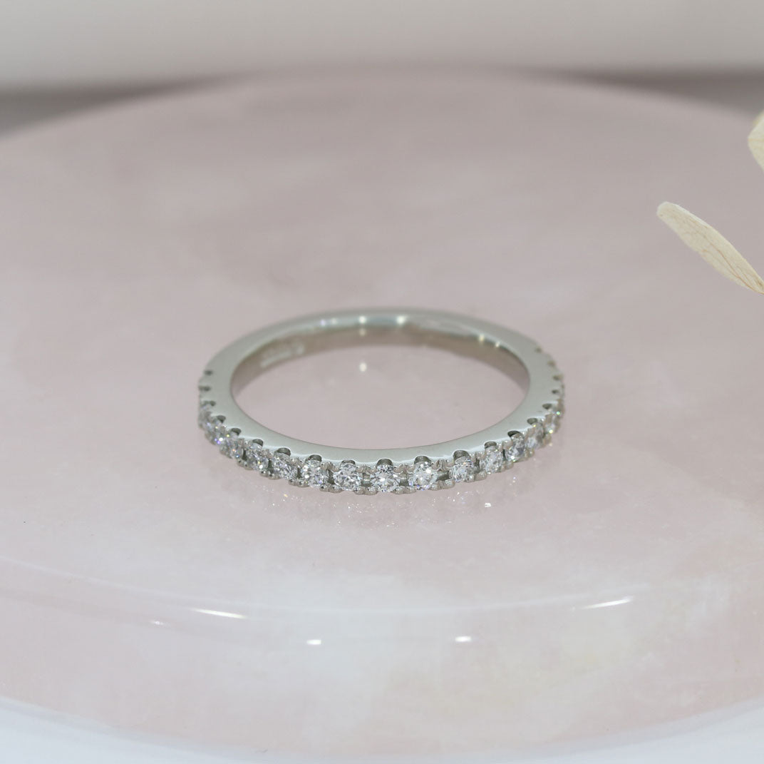 Platinum Claw Set Lab Grown Diamond Eternity Ring 0.37ct