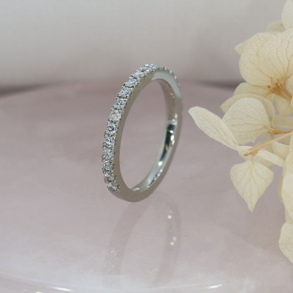 Platinum Claw Set Lab Grown Diamond Eternity Ring 0.37ct