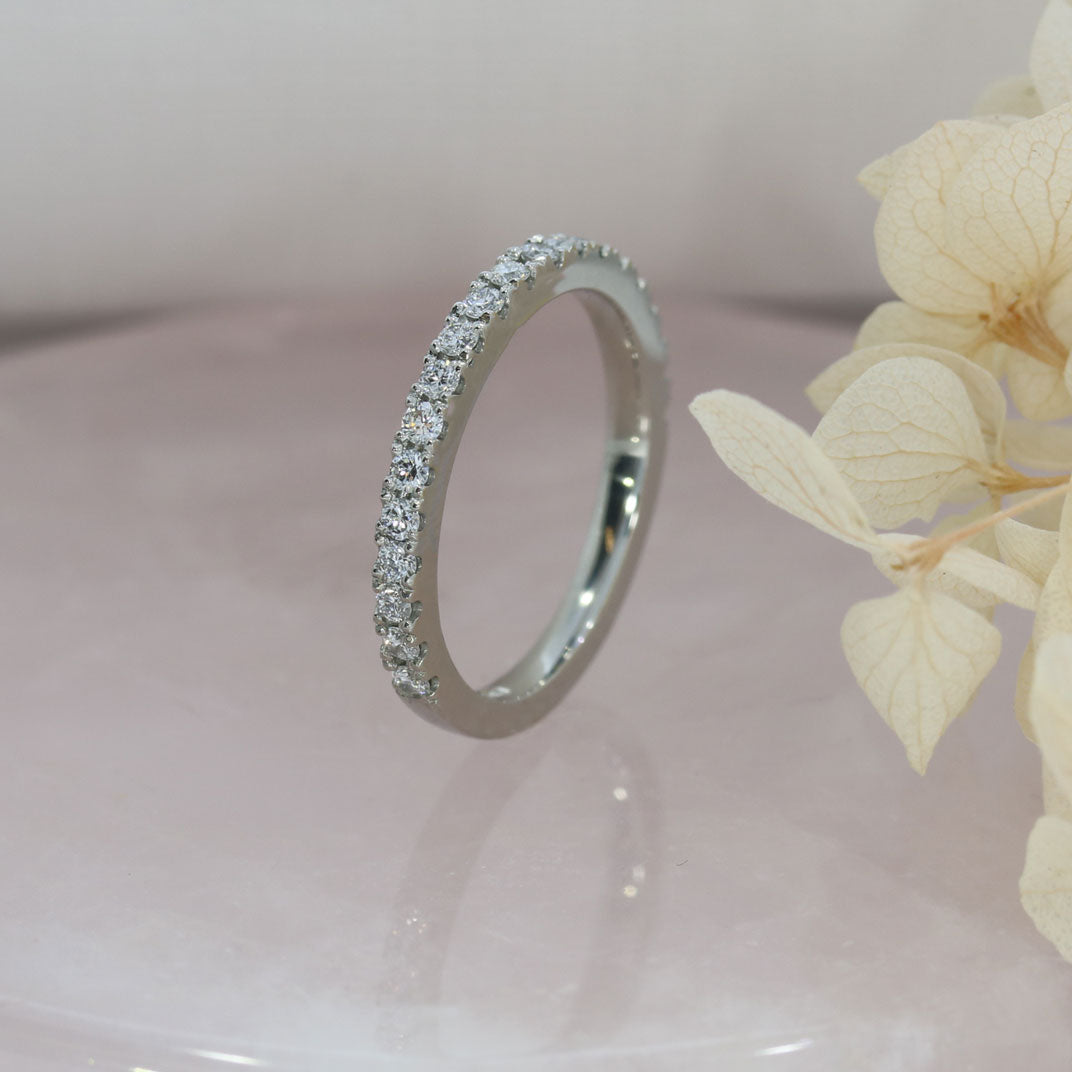 Platinum Claw Set Lab Grown Diamond Eternity Ring 0.37ct