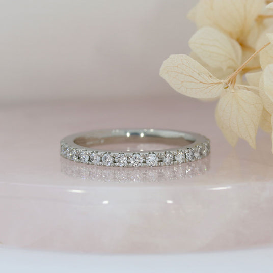 Platinum Claw Set Lab Grown Diamond Eternity Ring 0.37ct