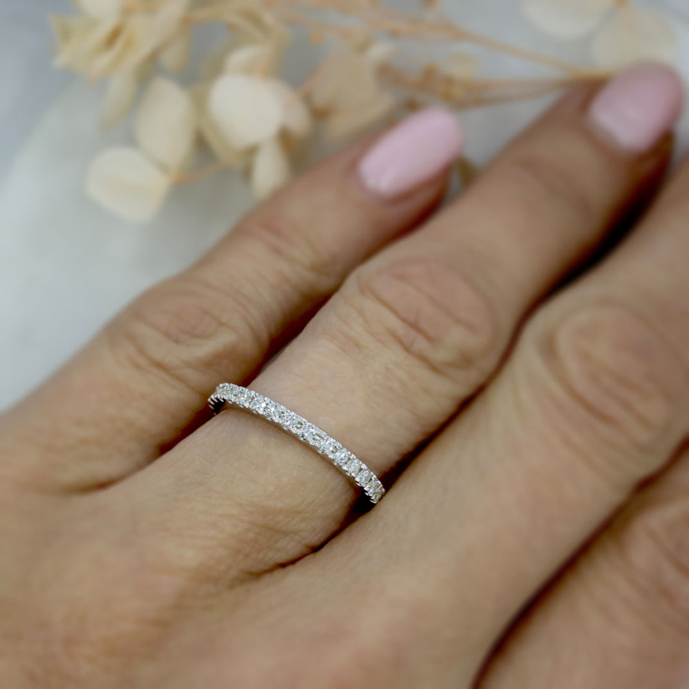 9ct White Gold Lab Grown Diamond Eternity Wedding Ring 0.37ct