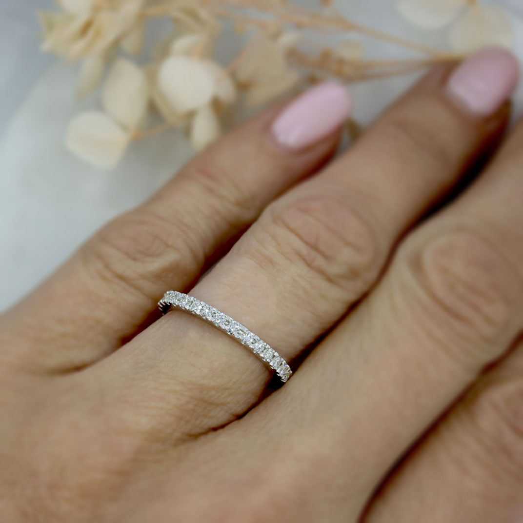 9ct White Gold Lab Grown Diamond Eternity Wedding Ring 0.37ct