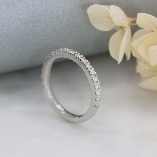 9ct White Gold Lab Grown Diamond Eternity Wedding Ring 0.37ct