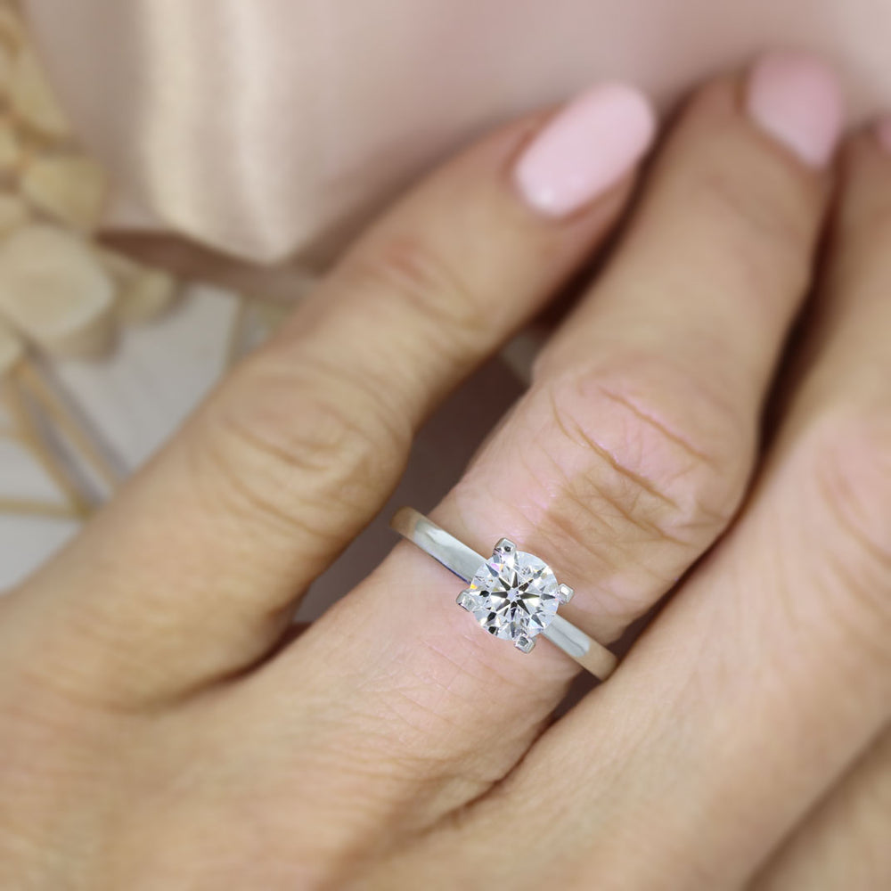 Platinum Certified Lab Grown Diamond Solitaire Ring 1.02ct D VS2