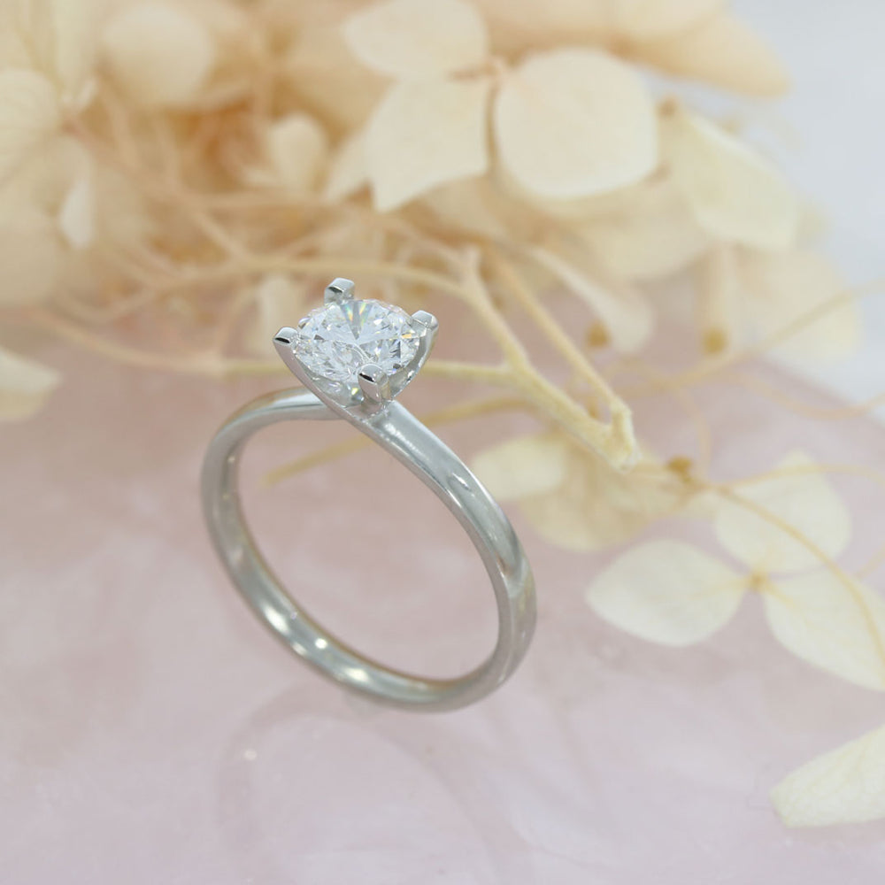 Platinum Certified Lab Grown Diamond Solitaire Ring 1.02ct D VS2