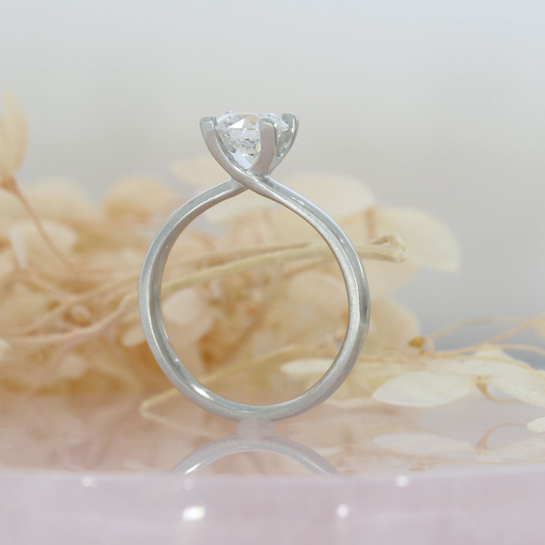 Platinum Certified Lab Grown Diamond Solitaire Ring 1.02ct D VS2