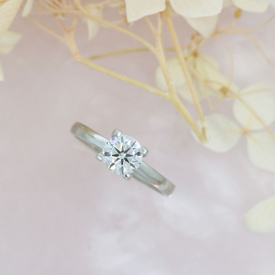 Platinum Certified Lab Grown Diamond Solitaire Ring 1.02ct D VS2