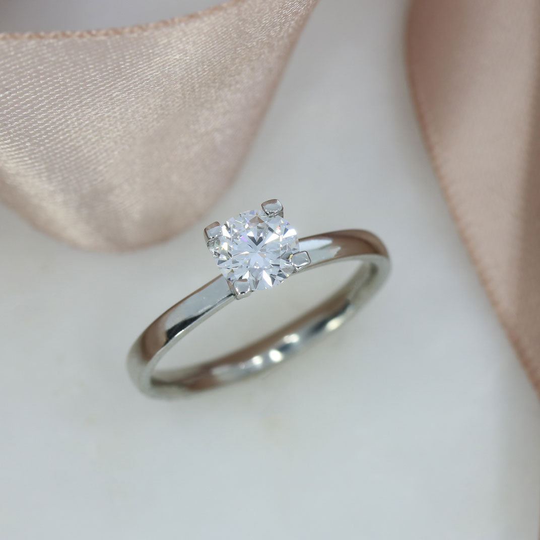 Platinum Certified Laboratory Grown Diamond Solitaire Ring 0.72ct D VVS2