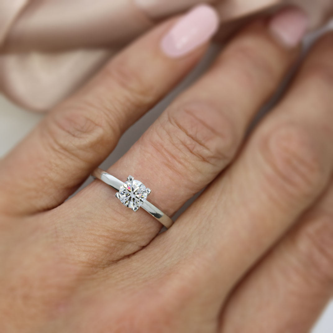 Platinum Certified Laboratory Grown Diamond Solitaire Ring 0.72ct D VVS2