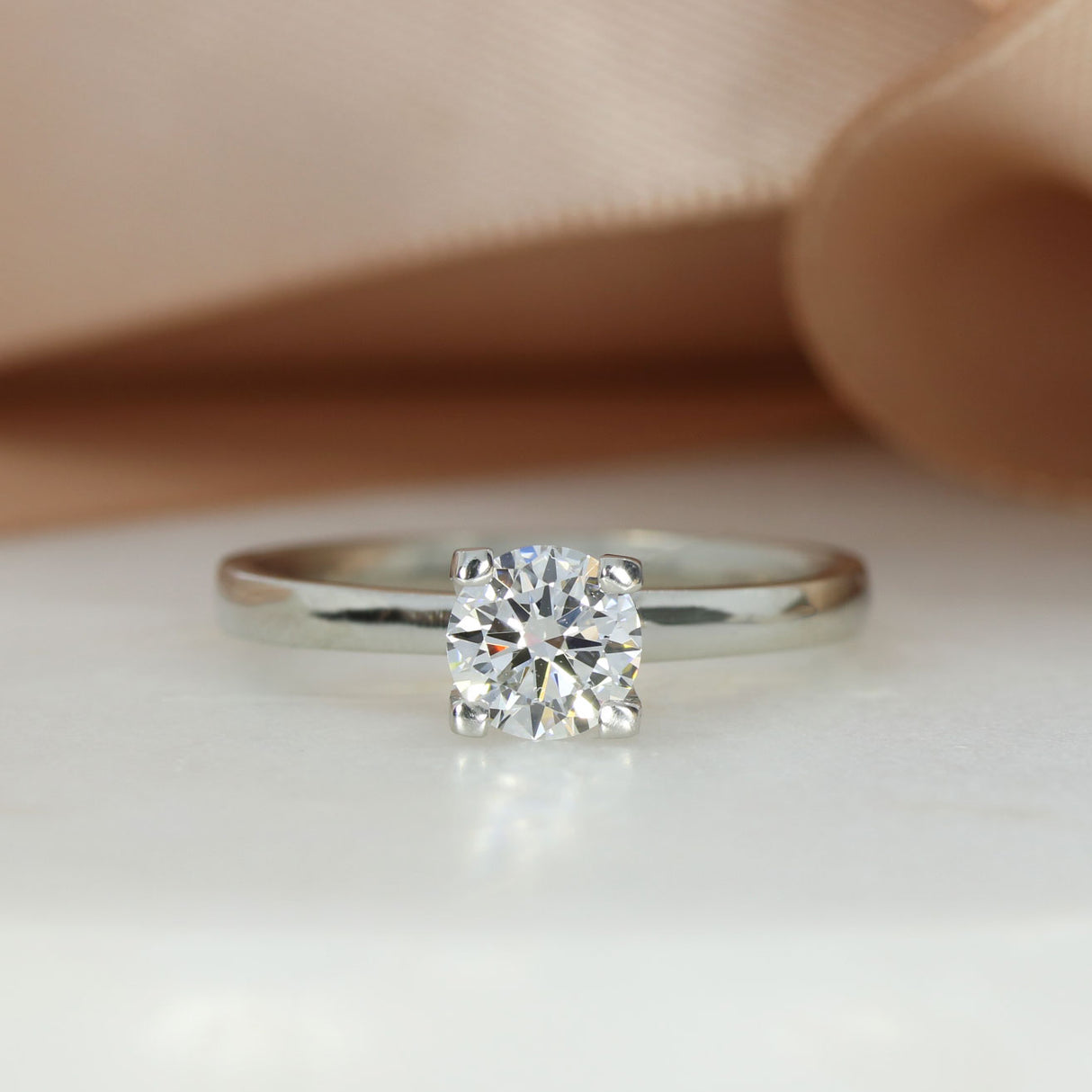 Platinum Certified Laboratory Grown Diamond Solitaire Ring 0.72ct D VVS2