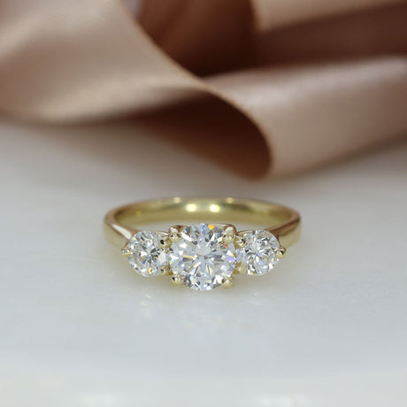 9ct Gold Laboratory Grown Diamond 3 Stone Ring 1.65ct