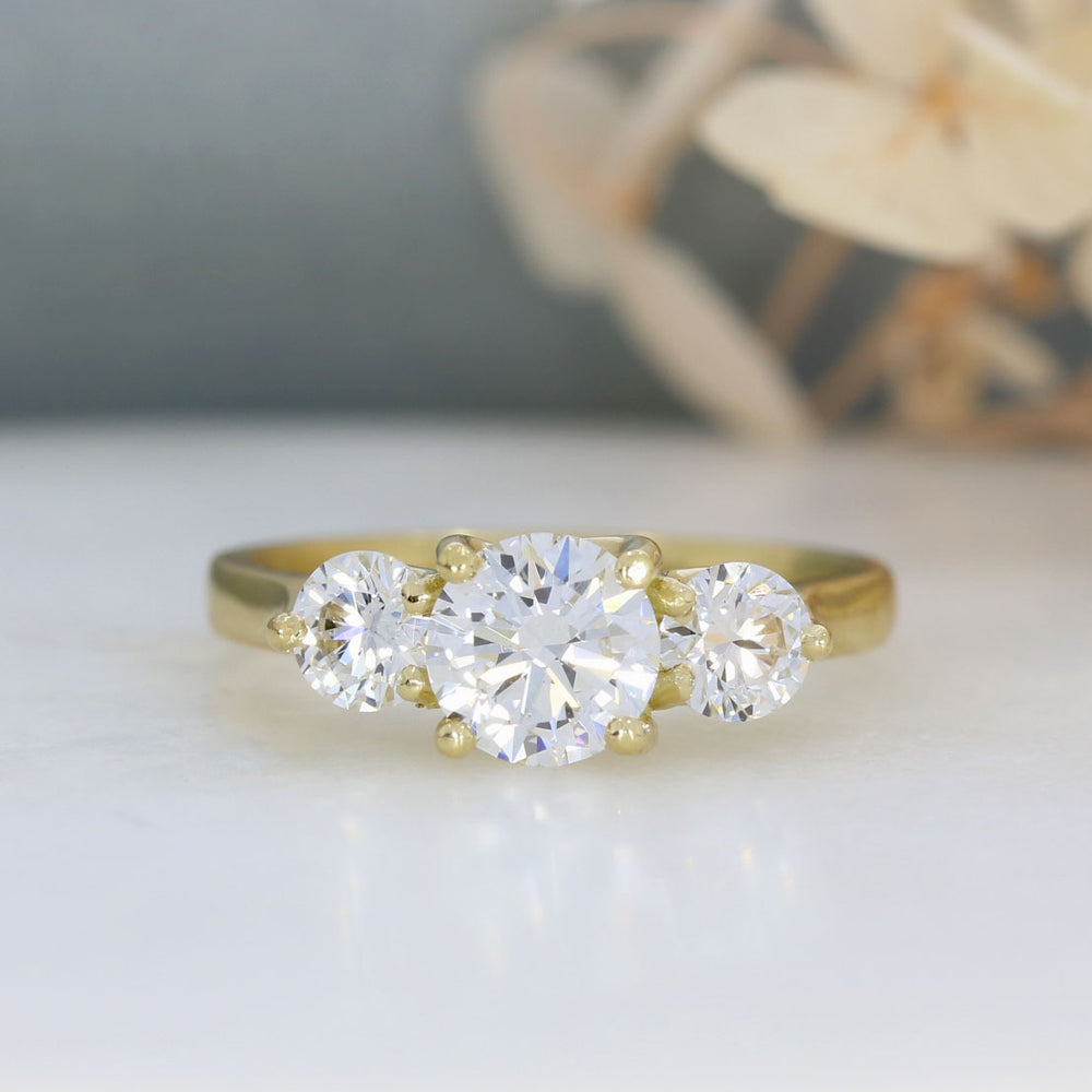 18ct Gold Brilliant Cut Laboratory Grown Diamond 3 Stone Ring  1.69ct