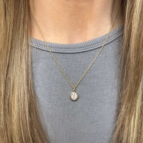 9ct Yellow Gold Lab Grown Diamond Solitaire Pendant 1.06ct on 9ct 20" Chain