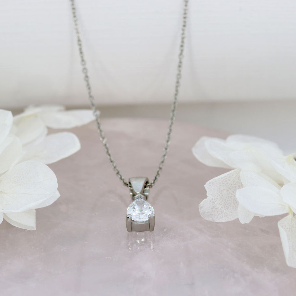 Platinum Pear Shape Lab Grown Diamond Pendant 0.70ct On a 16" Platinum Chain