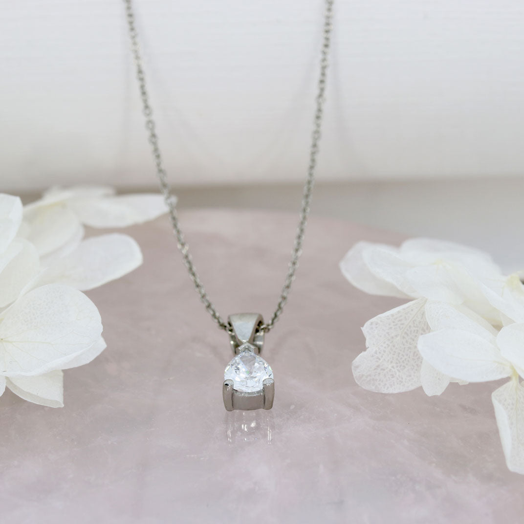 Platinum Pear Shape Lab Grown Diamond Pendant 0.70ct On a 16" Platinum Chain