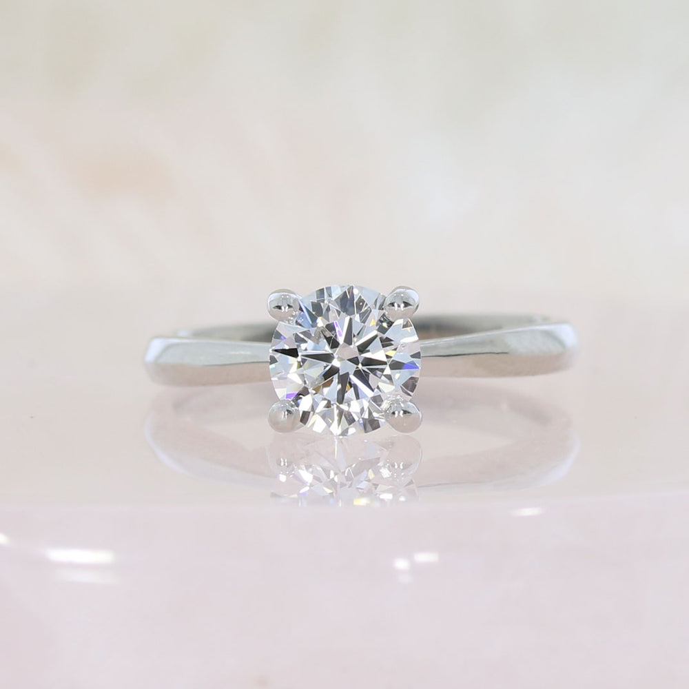 Platinum Certified Round 4 Claw Set Laboratory Grown Diamond Solitaire 1.00ct