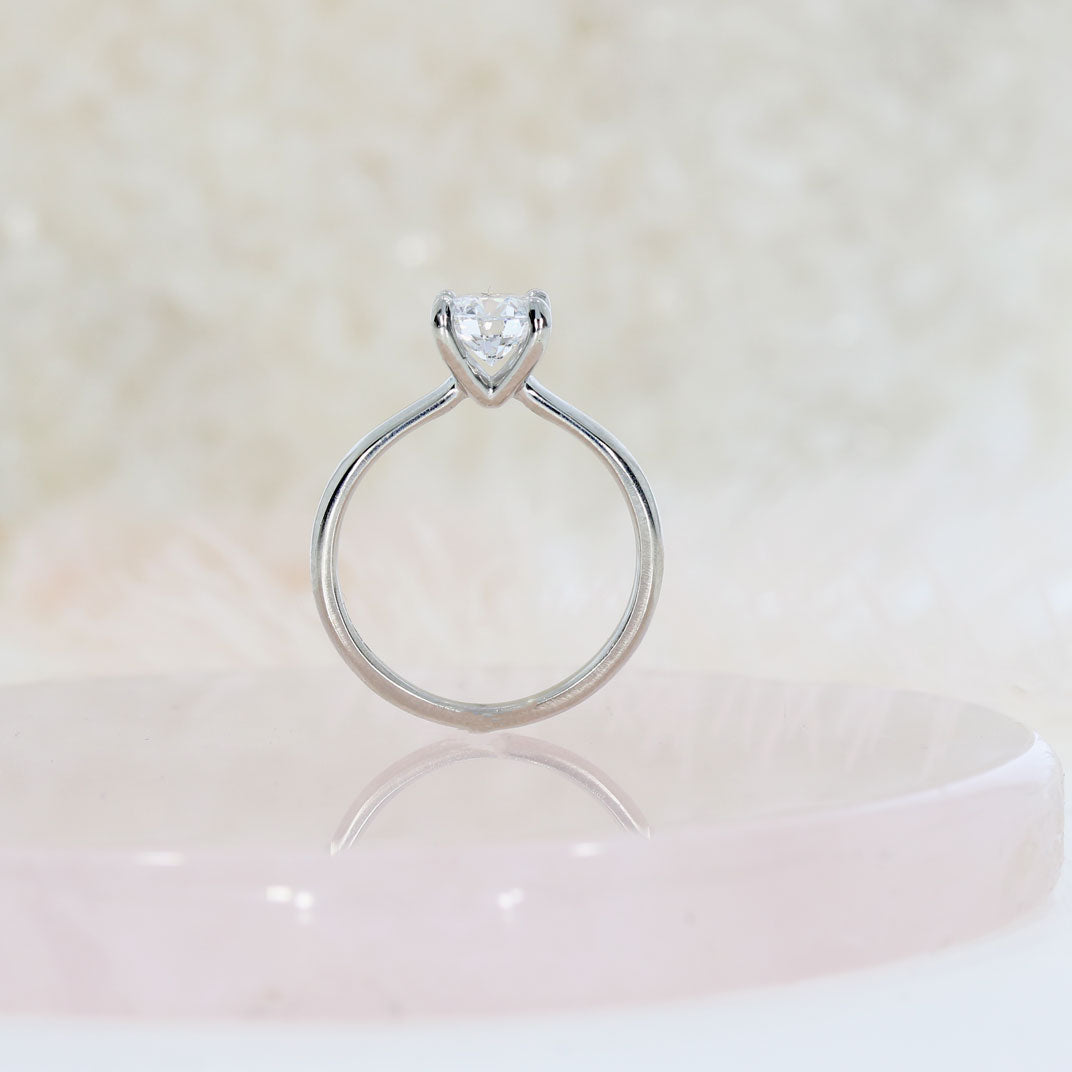 Platinum Certified Round 4 Claw Set Laboratory Grown Diamond Solitaire 1.00ct