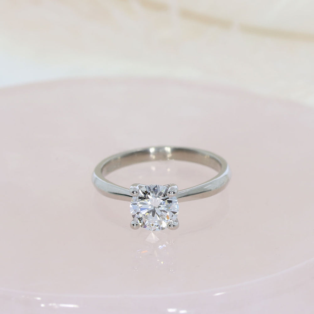 Platinum Certified Round 4 Claw Set Laboratory Grown Diamond Solitaire 1.00ct