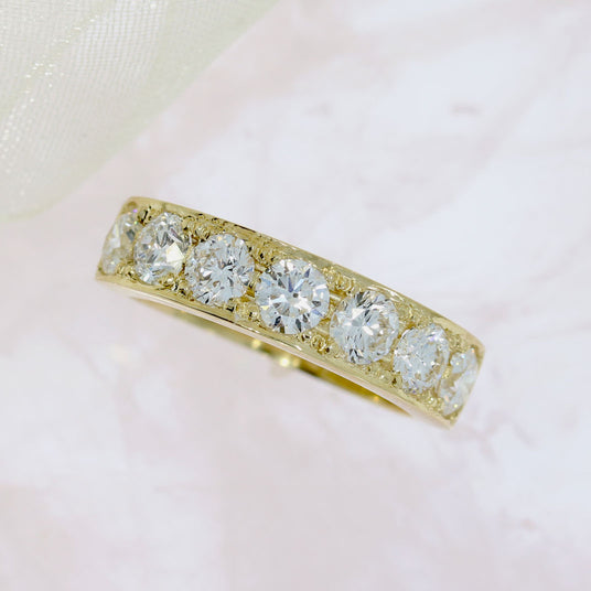 9ct Yellow Gold Eternity Ring with Pave Set Laboratory Grown Diamonds 1.74ct