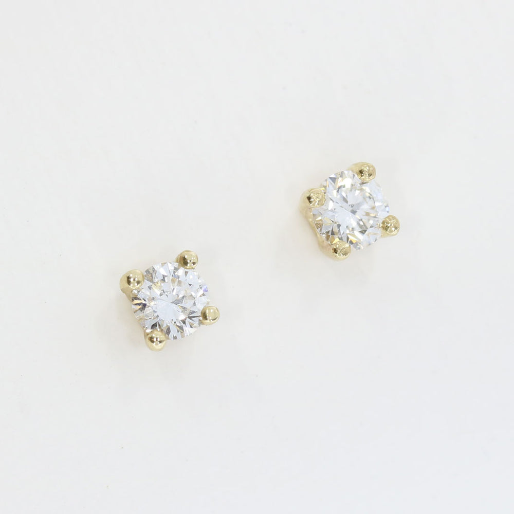 9ct Yellow Gold 4 Claw Laboratory Grown Diamond Stud Earrings 0.33ct