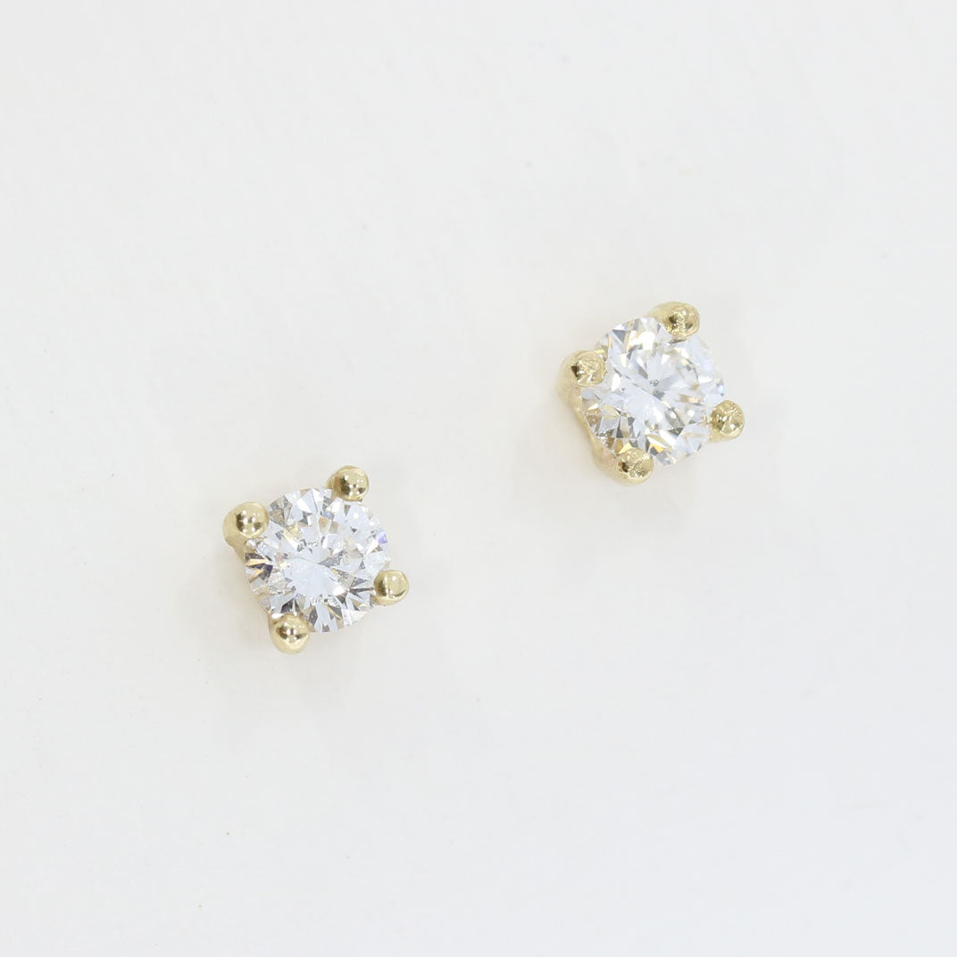 9ct Yellow Gold 4 Claw Laboratory Grown Diamond Stud Earrings 0.33ct