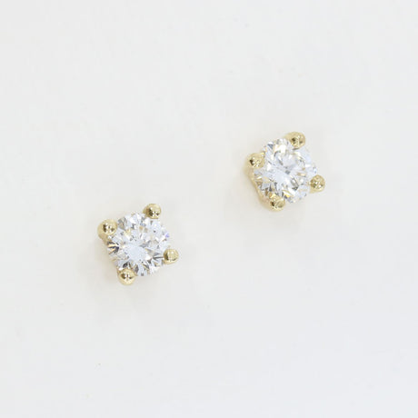 9ct Yellow Gold 4 Claw Laboratory Grown Diamond Stud Earrings 0.33ct