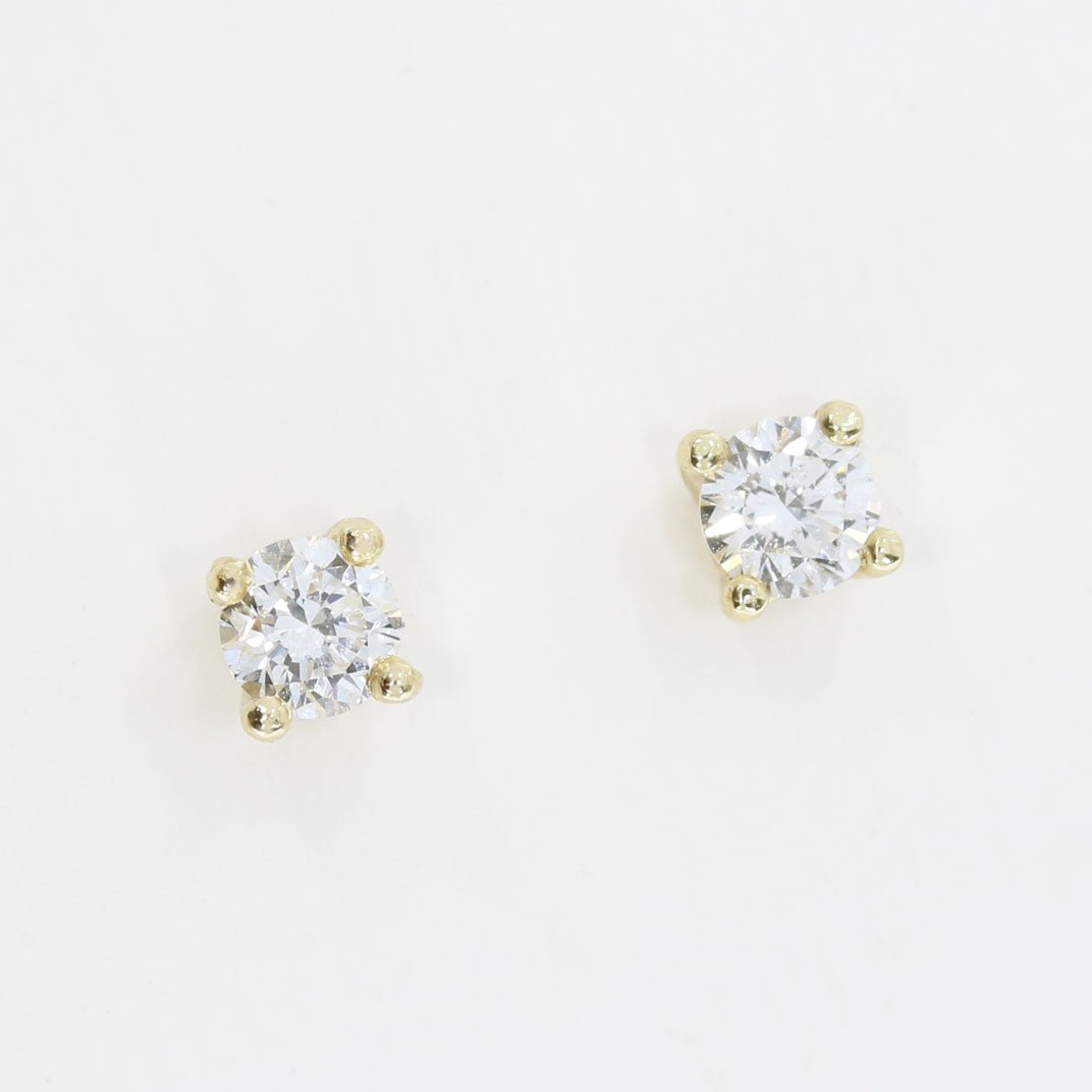 9ct Yellow Gold 4 Claw Laboratory Grown Diamond Stud Earrings 0.29ct